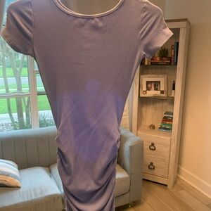 Purple Short Sleeve Dress